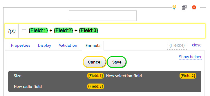 Web-form formula field
