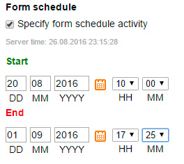 Web-form schedule